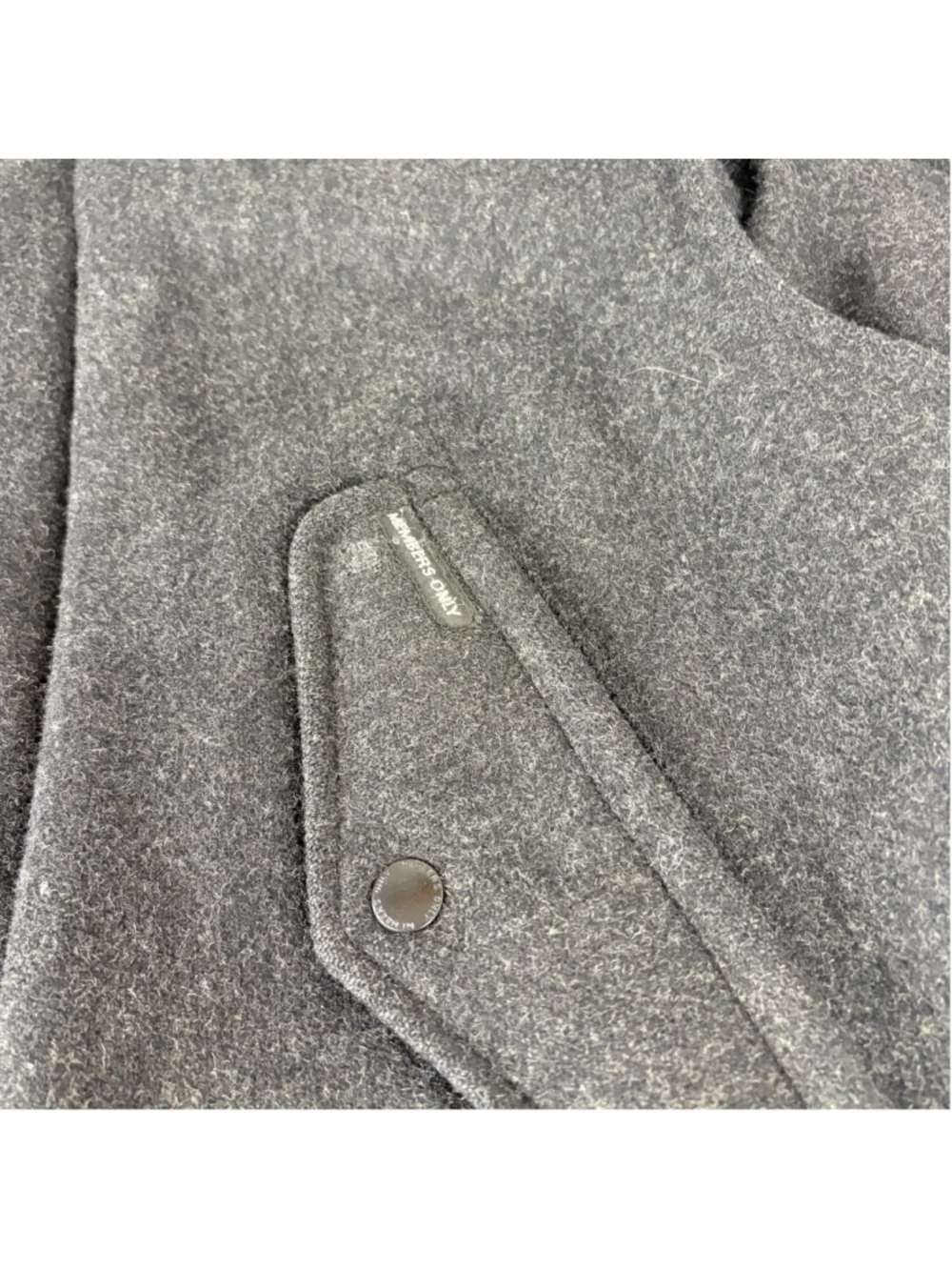 MEMBERS ONLY Wool Bomber Jacket Men’s Size 42 Gray Full Zip Made in Hong Kong